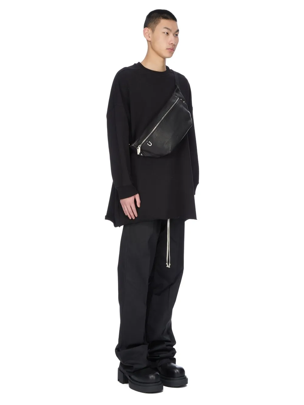Rick Owens Concordians Bumbag In Black Soft Buffalo