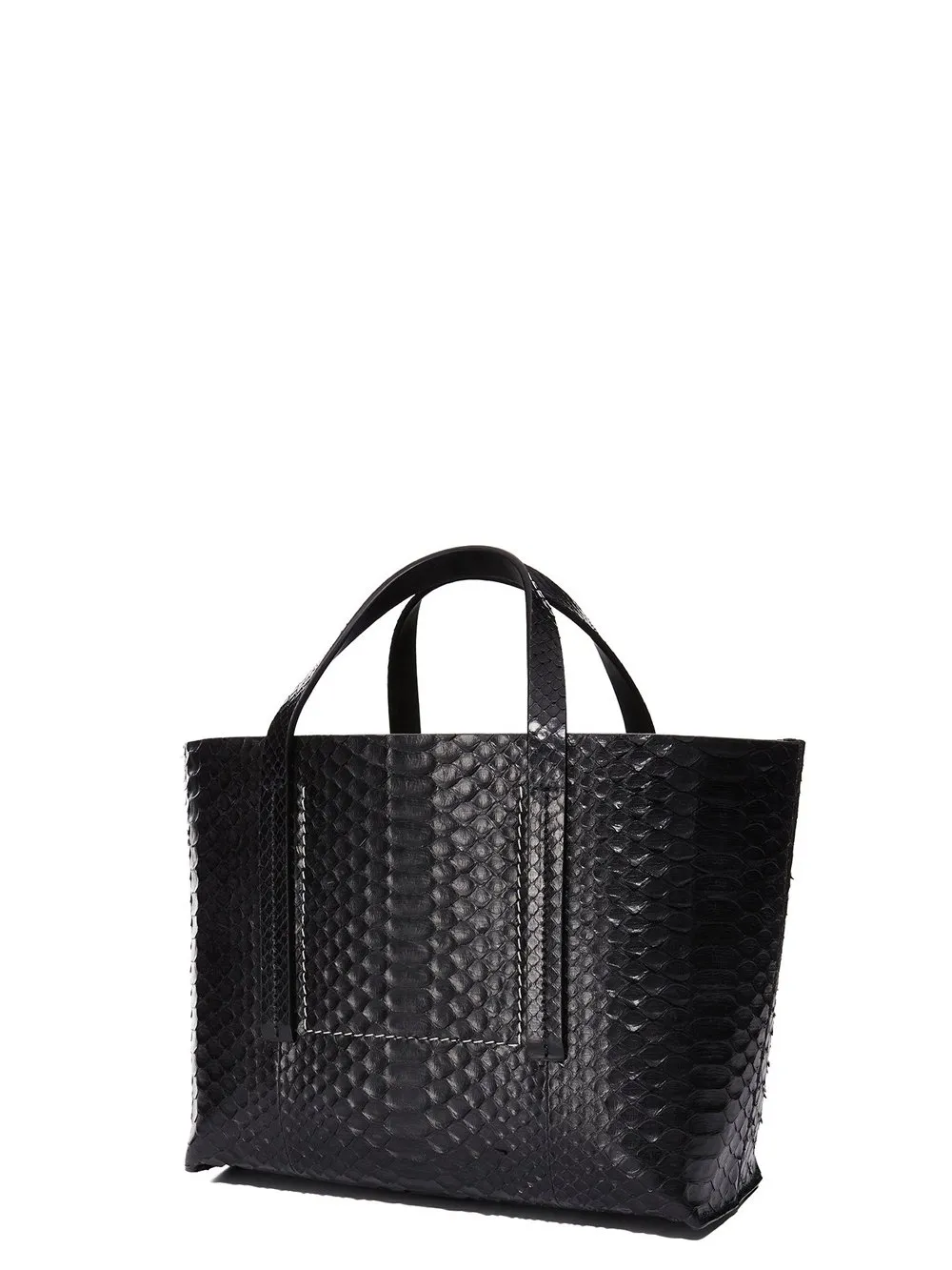 Rick Owens Mini Shopper In Black Python Snakeskin