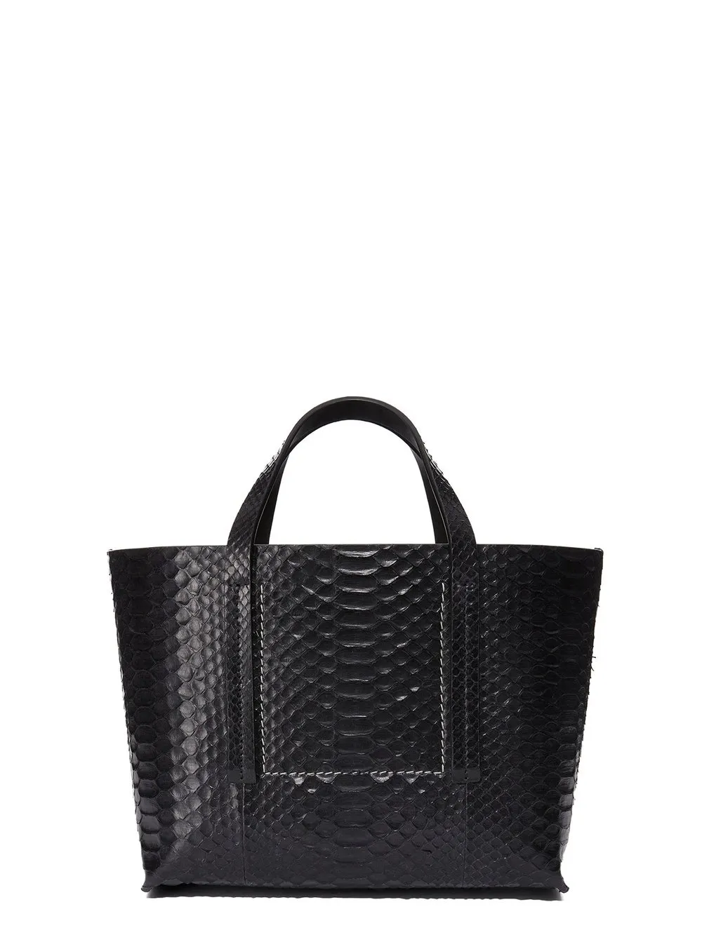 Rick Owens Mini Shopper In Black Python Snakeskin