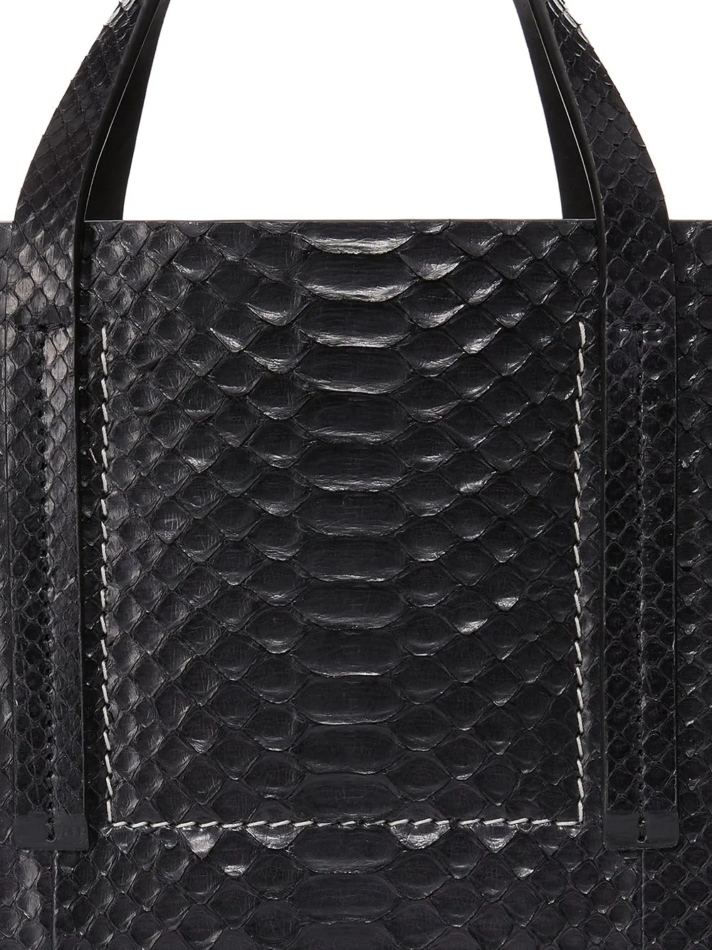 Rick Owens Mini Shopper In Black Python Snakeskin