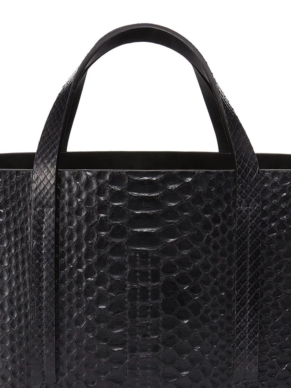 Rick Owens Mini Shopper In Black Python Snakeskin