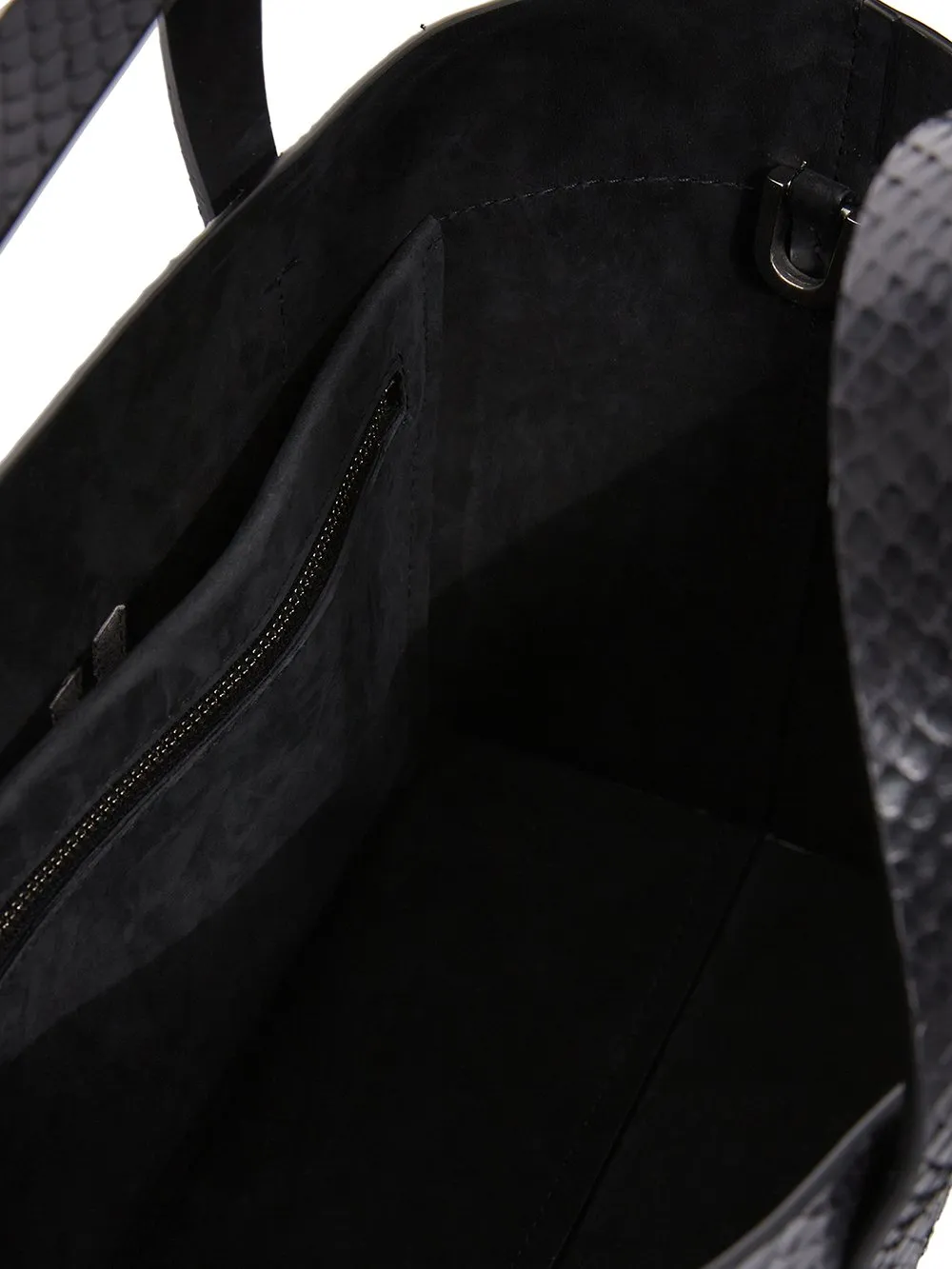 Rick Owens Mini Shopper In Black Python Snakeskin