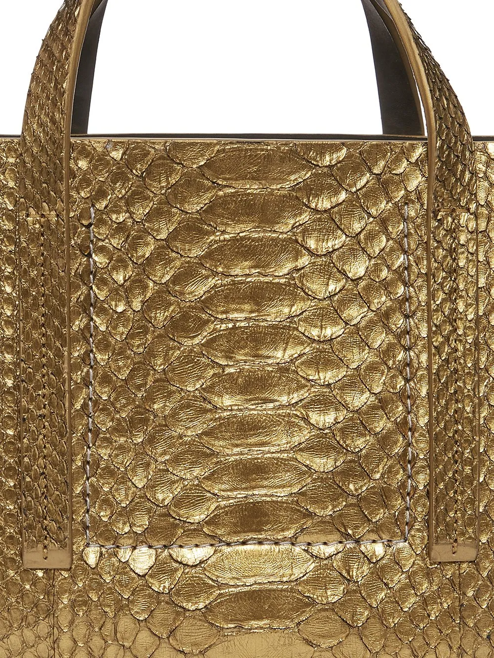Rick Owens Mini Shopper In Gold Python Snakeskin
