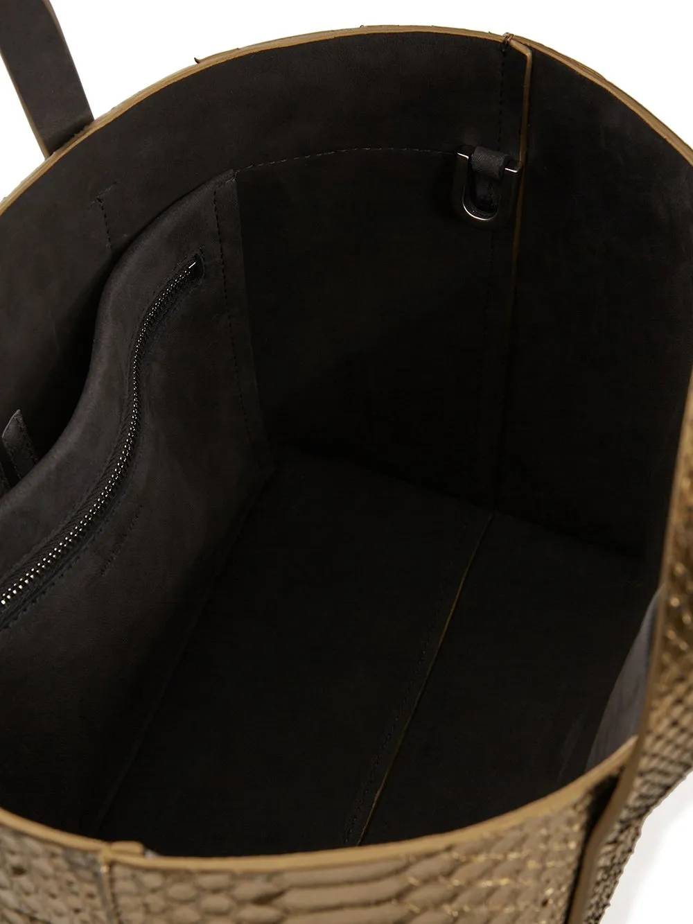 Rick Owens Mini Shopper In Gold Python Snakeskin