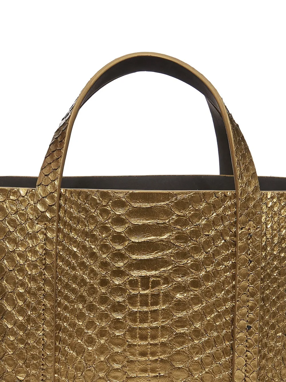 Rick Owens Mini Shopper In Gold Python Snakeskin