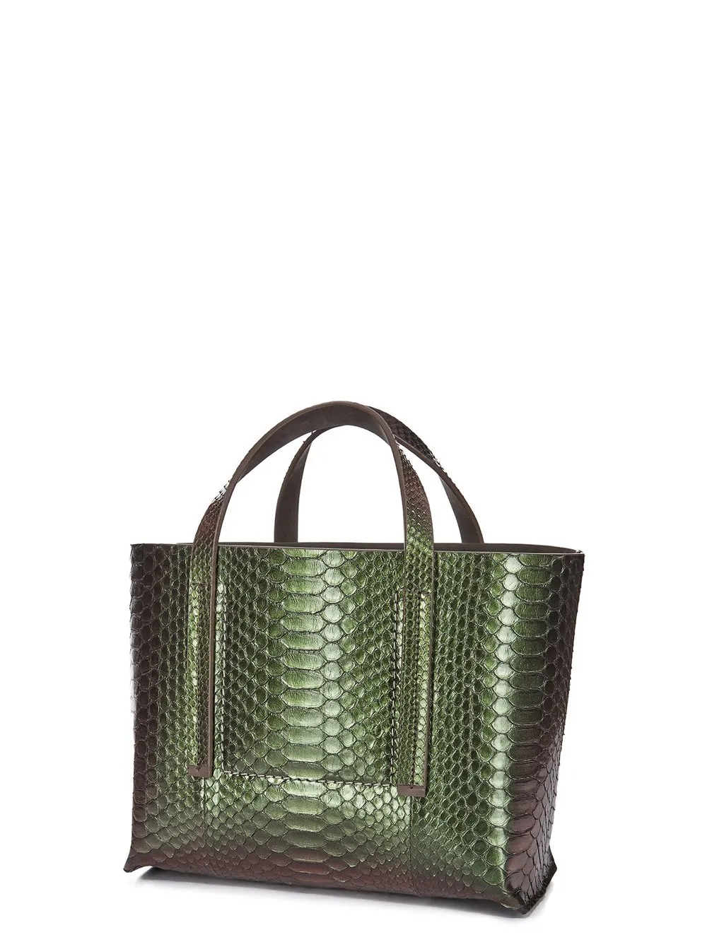 Rick Owens Mini Shopper In Iniridescent Python Snakeskin