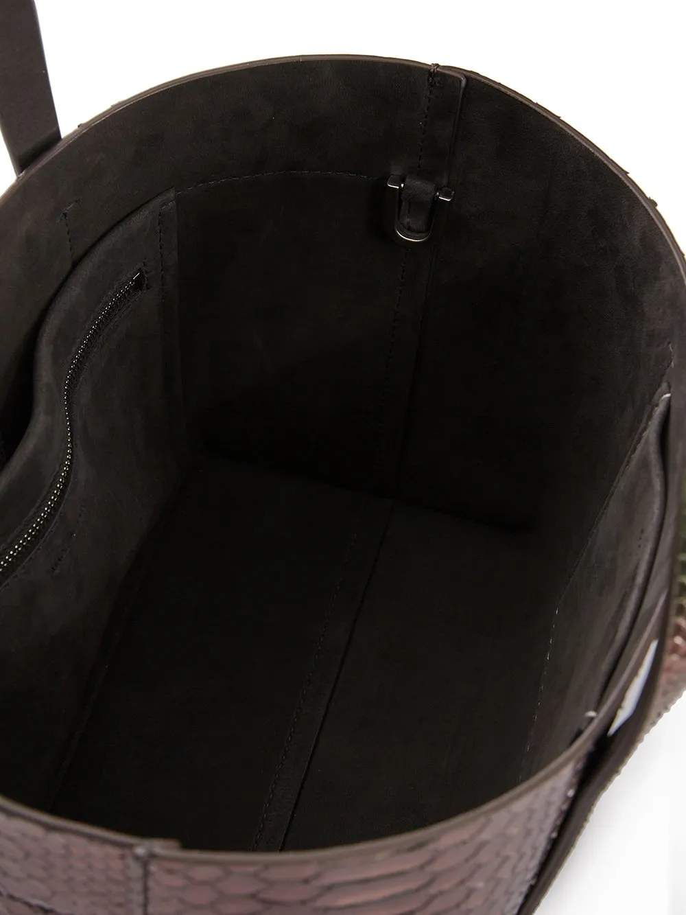 Rick Owens Mini Shopper In Iniridescent Python Snakeskin