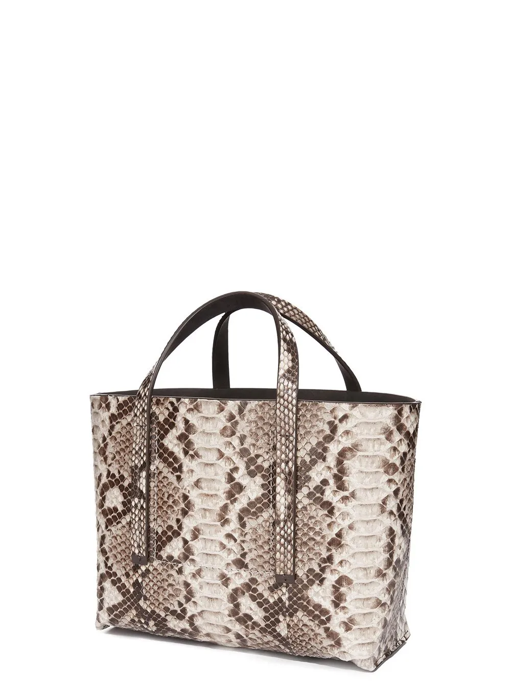 Rick Owens Mini Shopper In Natural Python Snakeskin