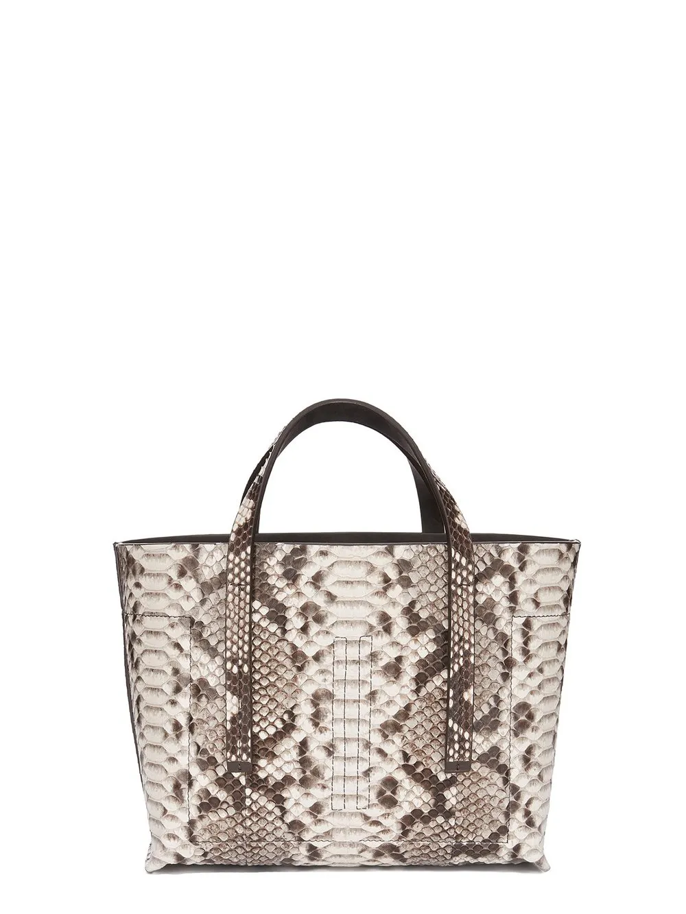 Rick Owens Mini Shopper In Natural Python Snakeskin