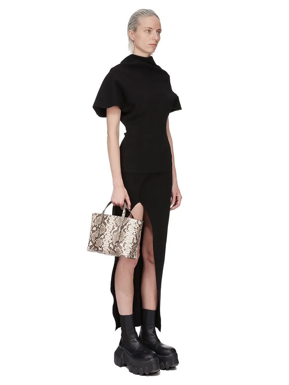 Rick Owens Mini Shopper In Natural Python Snakeskin