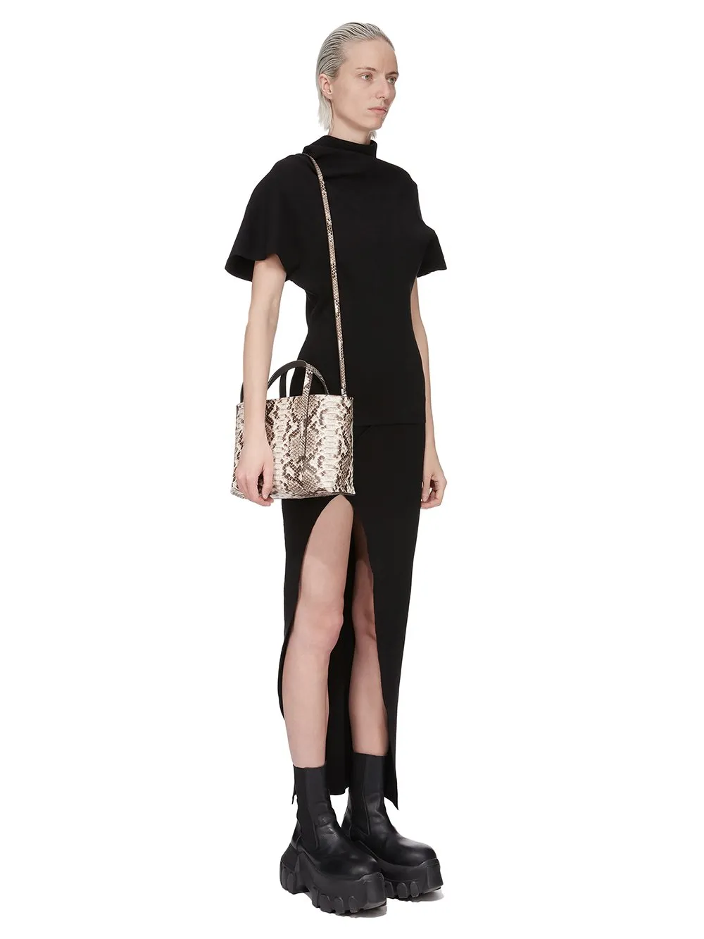 Rick Owens Mini Shopper In Natural Python Snakeskin