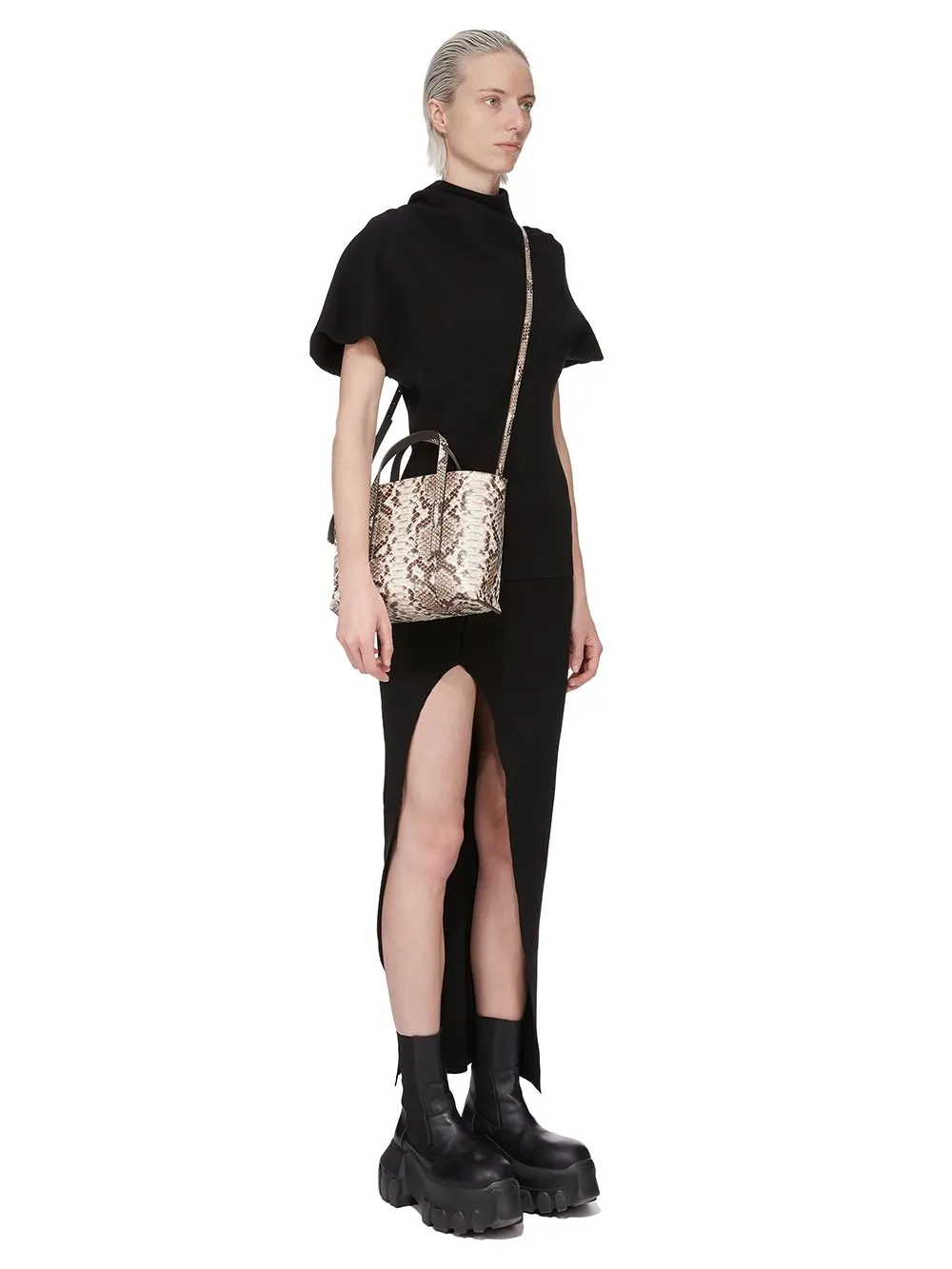Rick Owens Mini Shopper In Natural Python Snakeskin