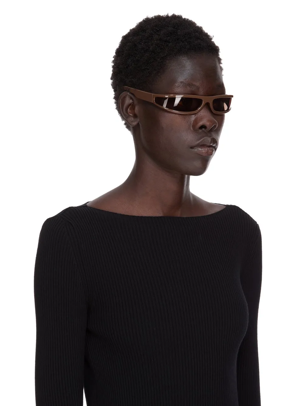 Rick Owens Fog Sunglasses In Brown And Brown