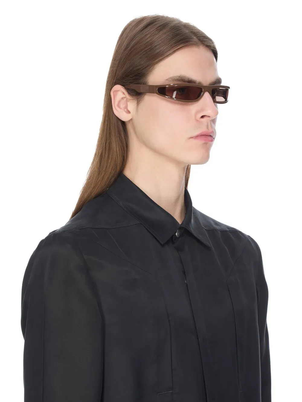 Rick Owens Fog Sunglasses In Brown And Brown