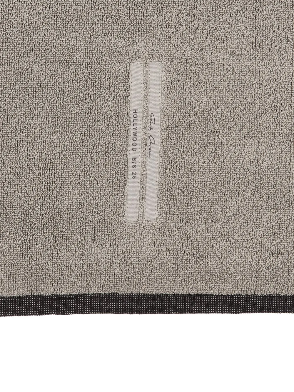 Rick Owens Beach Towel In Black/Pearl Heavy Cotton Terry