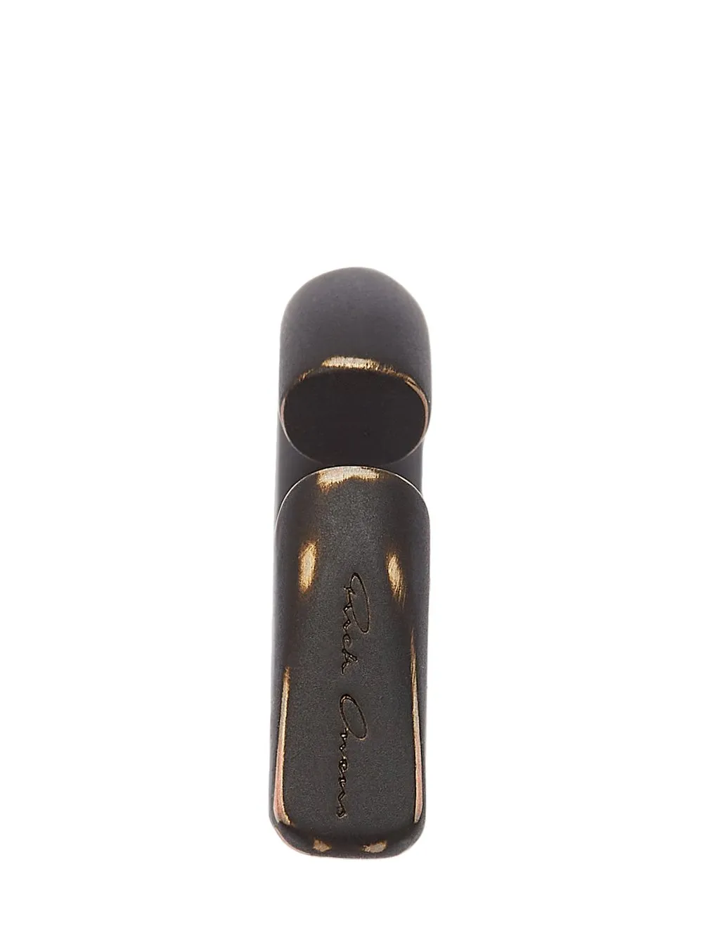 Rick Owens Round Prong Ear Cuff In Brassed Black