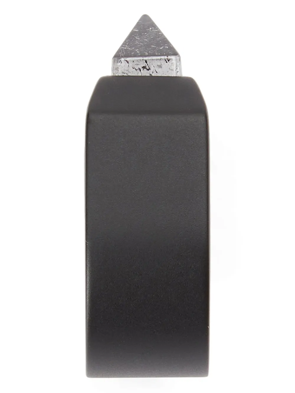 Rick Owens Crystal Pyramid Ring In Black Brass And Rock Crystal