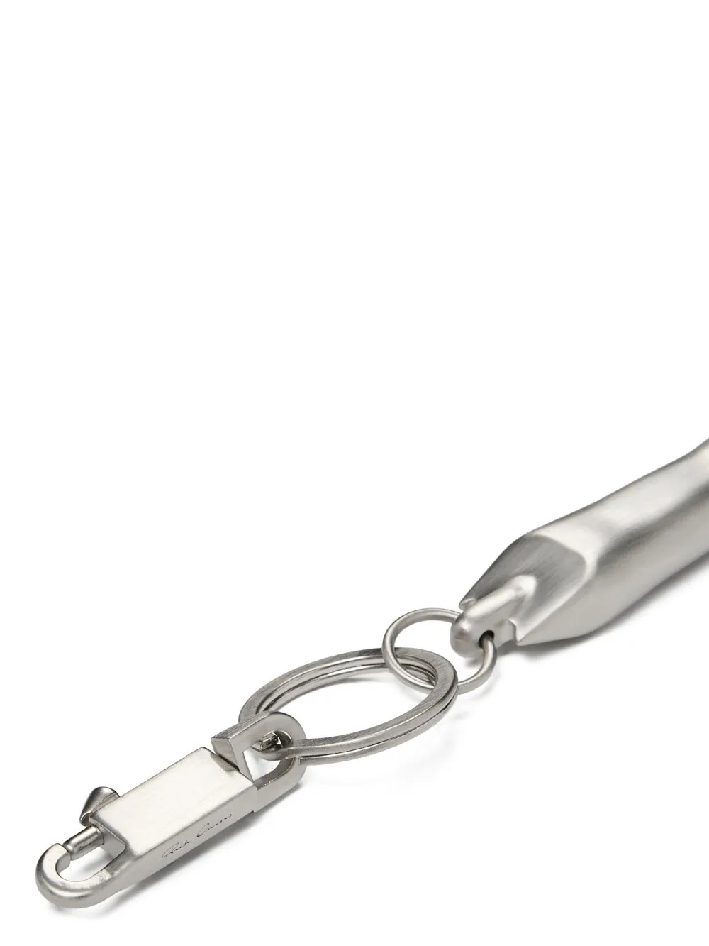 Rick Owens Temple Sister Keychain In Palladium Palladium Tone Brass
