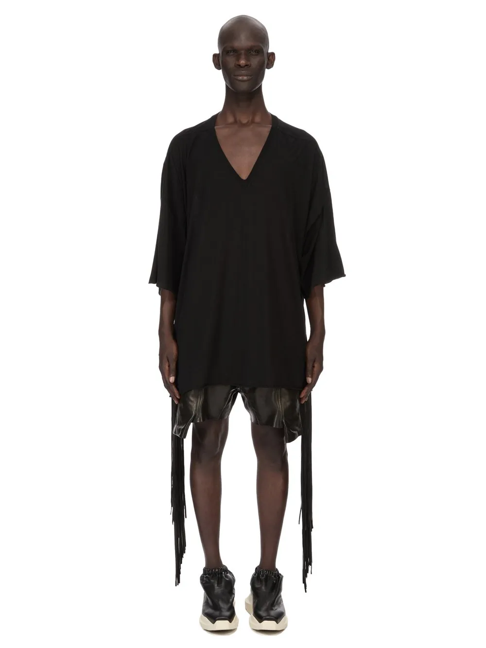 Rick Owens Temple V Tommy T In Black Cotton Gauze Jersey