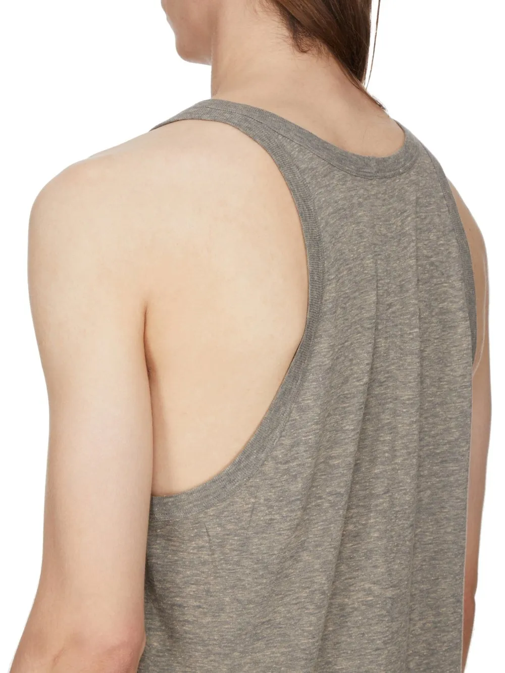 Rick Owens Temple Open Pony Tank In Grey Melange Grey Melange Jersey