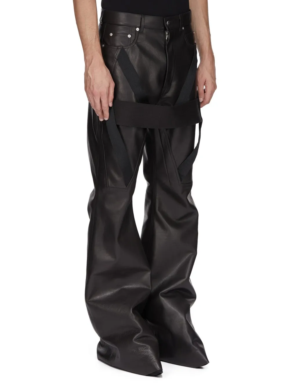 Rick Owens Temple Megastrapped Bolans In Black Nylon Canvas