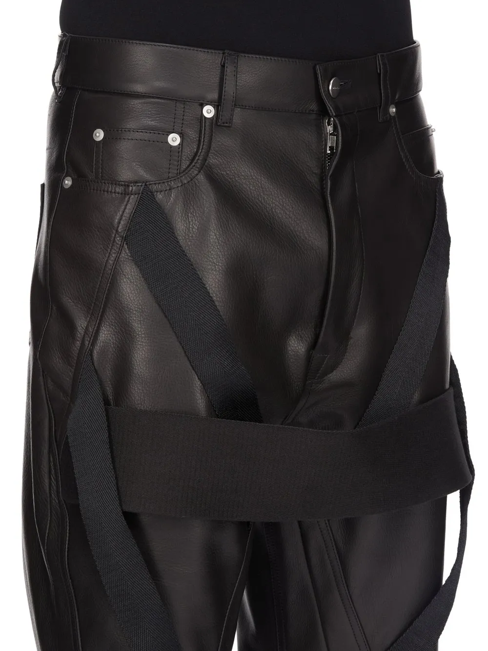 Rick Owens Temple Megastrapped Bolans In Black Nylon Canvas