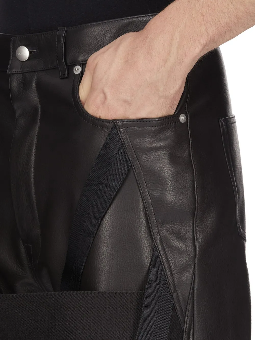 Rick Owens Temple Megastrapped Bolans In Black Nylon Canvas