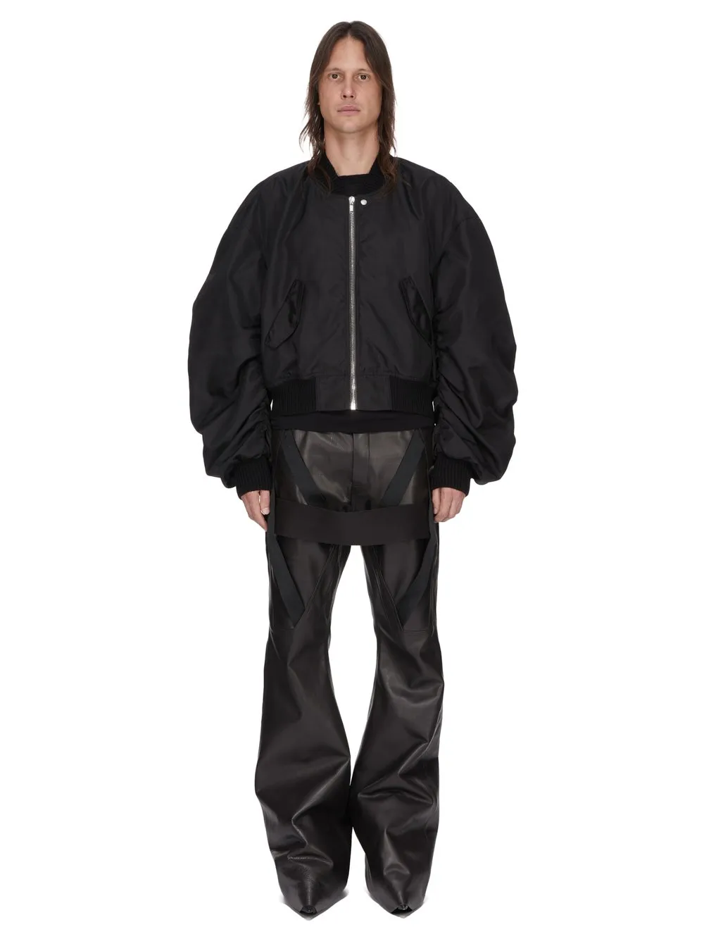 Rick Owens Temple Megastrapped Bolans In Black Nylon Canvas