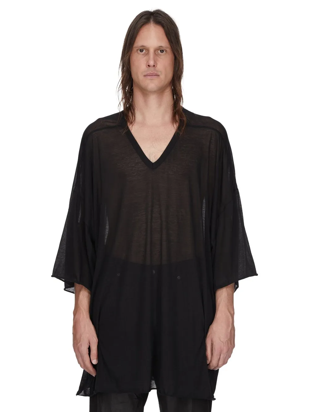 Rick Owens Temple V Tommy T In Black Unstable Cotton