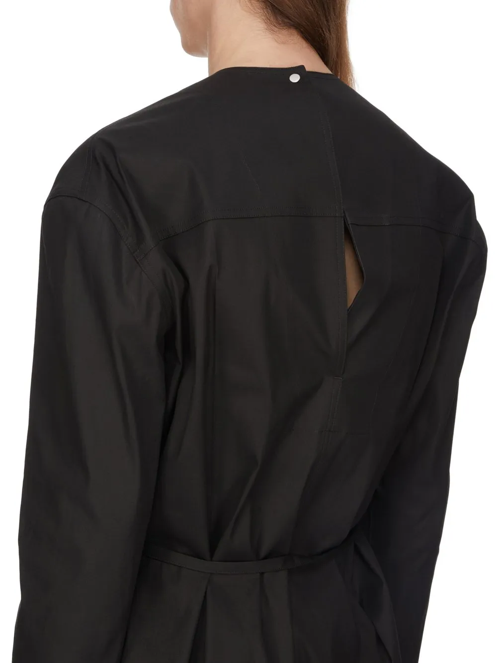 Rick Owens Temple Ls Flightsuit In Black Heavy Poplin