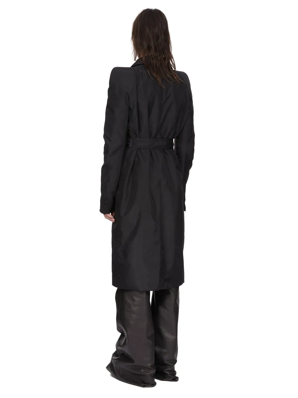 Rick Owens Temple Temple Trench In Black Nylon Canvas