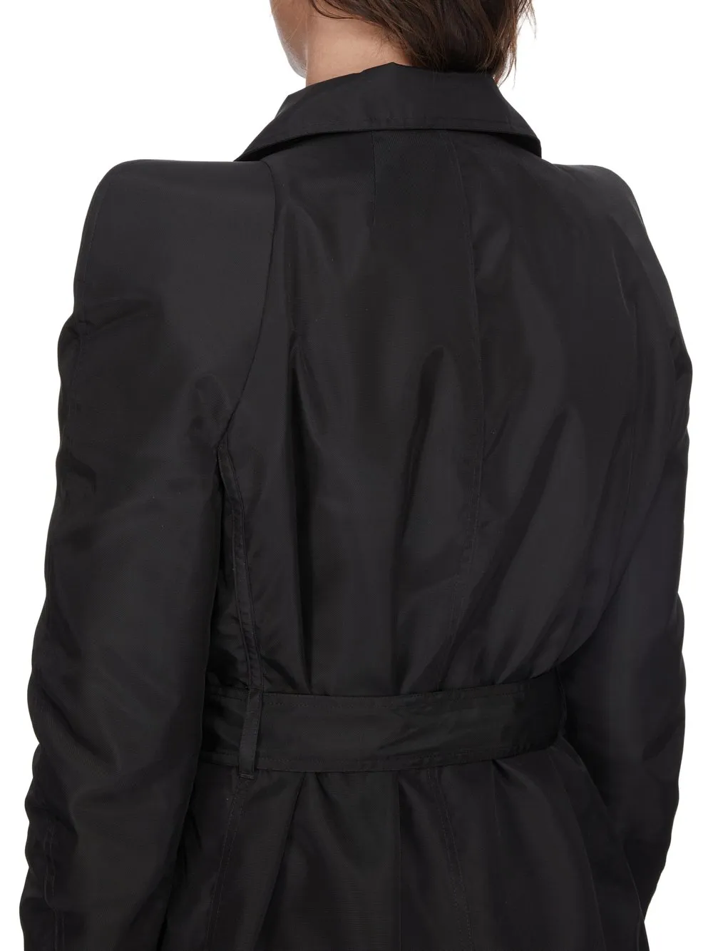 Rick Owens Temple Temple Trench In Black Nylon Canvas