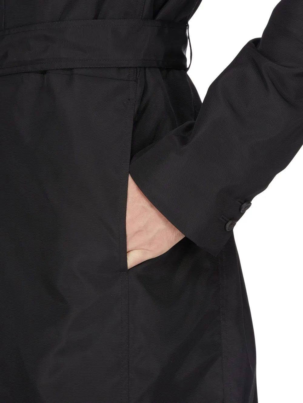 Rick Owens Temple Temple Trench In Black Nylon Canvas