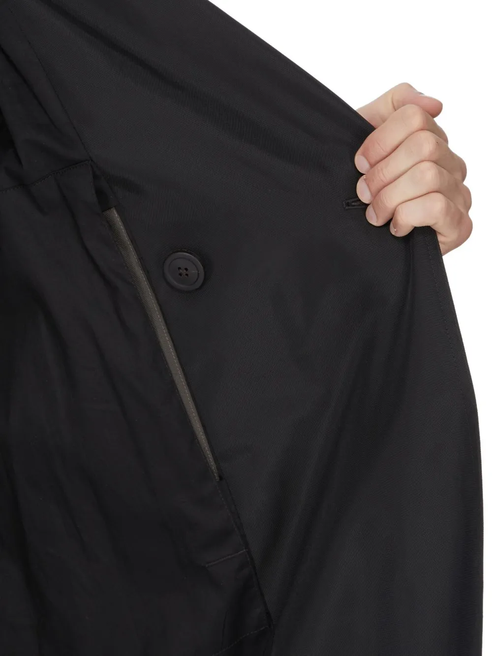 Rick Owens Temple Temple Trench In Black Nylon Canvas