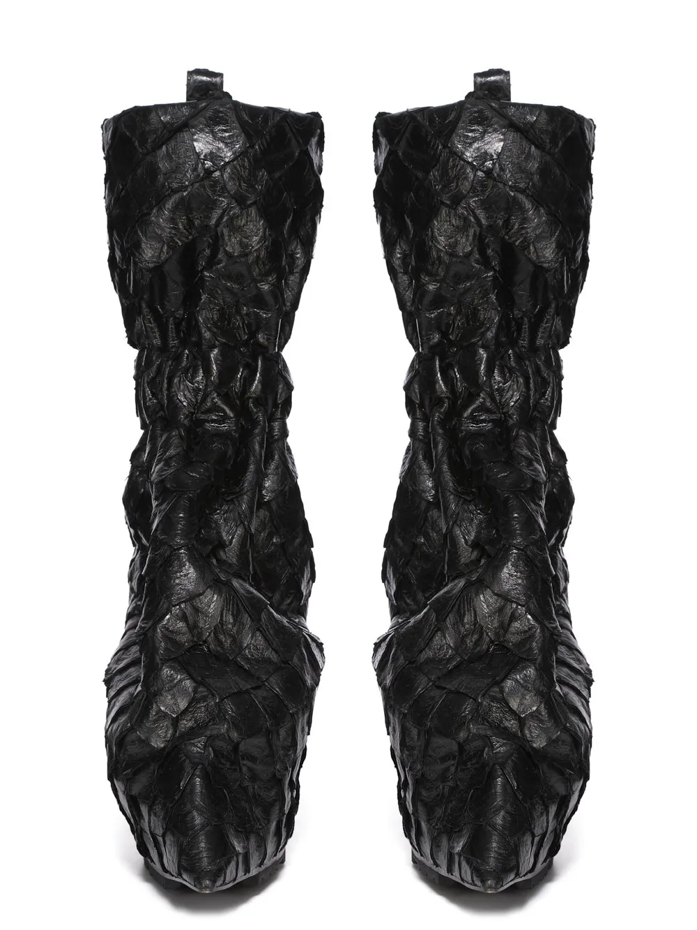 Rick Owens Temple Pull On Cuffed Taquito In Black/Clear Glossy Pirarucu