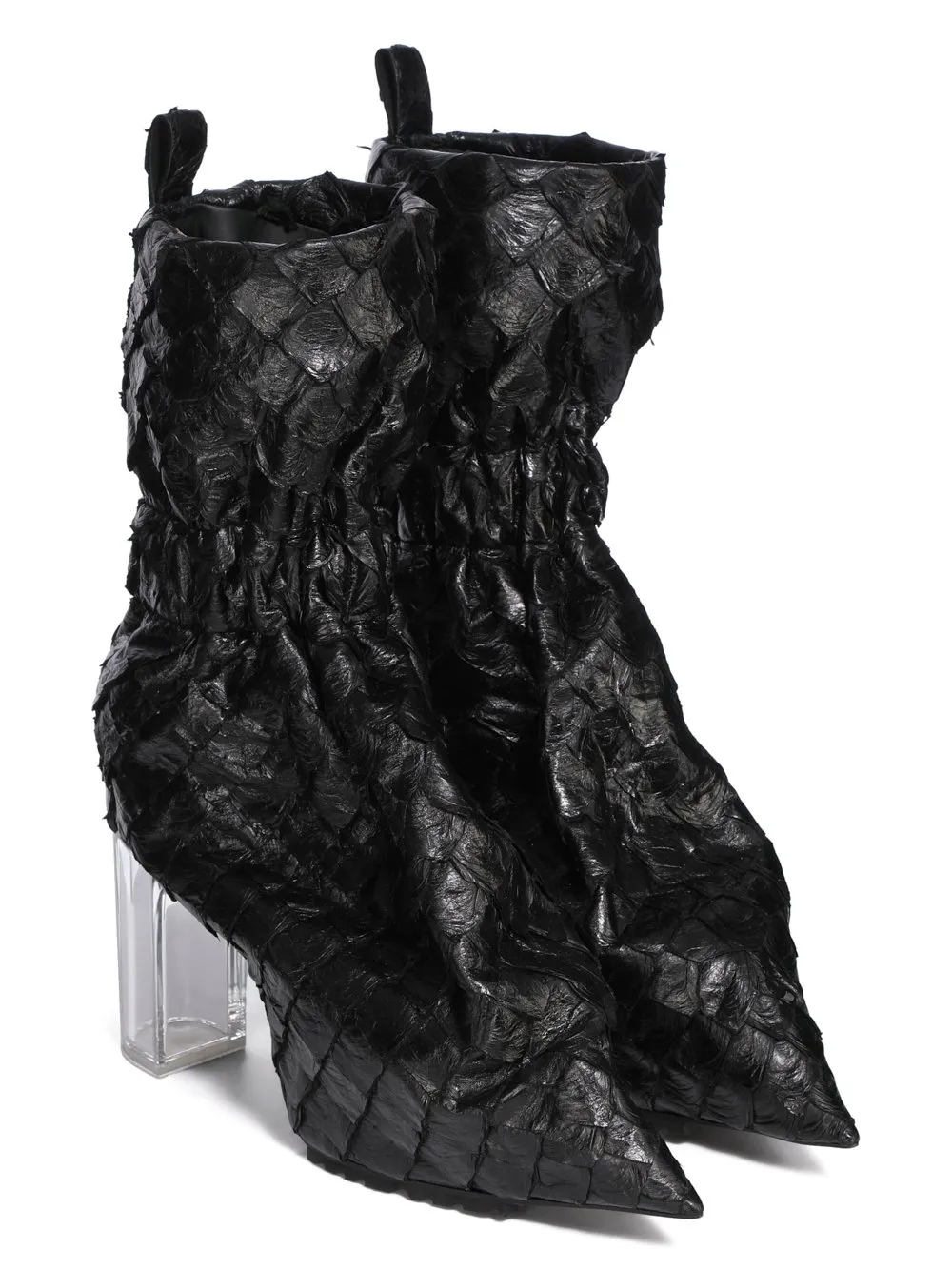 Rick Owens Temple Pull On Cuffed Taquito In Black/Clear Glossy Pirarucu