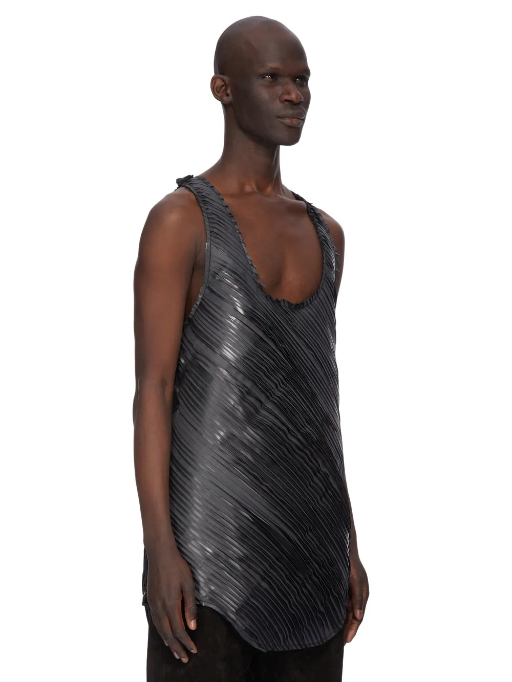 Rick Owens Concordians Runway Pony Tank In Black Latex
