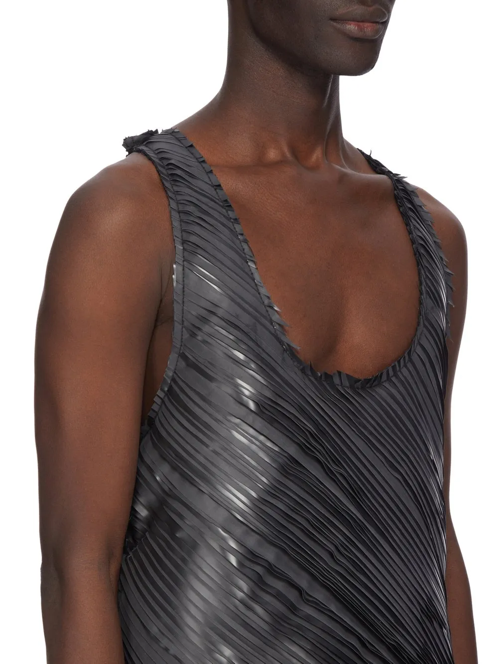 Rick Owens Concordians Runway Pony Tank In Black Latex