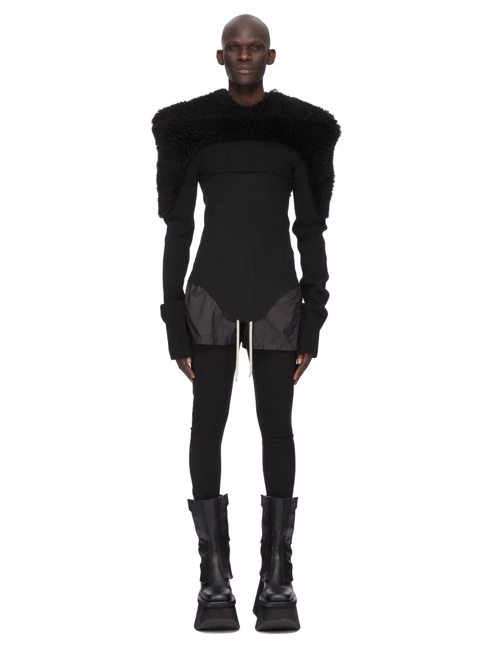 Rick Owens Concordians Runway Thermal Bottom In Black Thermal Jersey