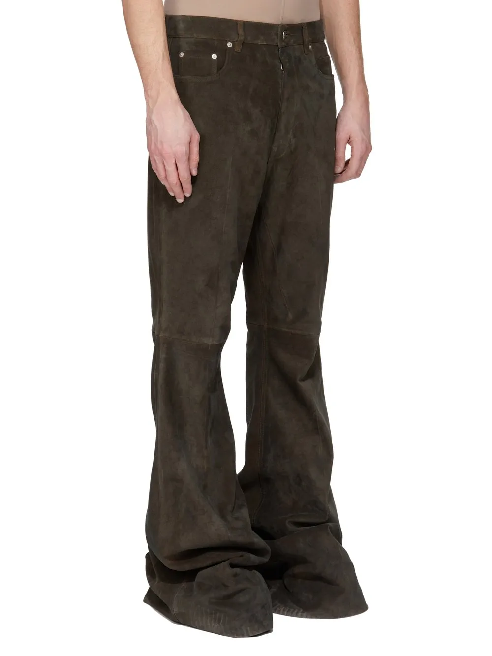 Rick Owens Concordians Runway Bolans In Indigo Suede