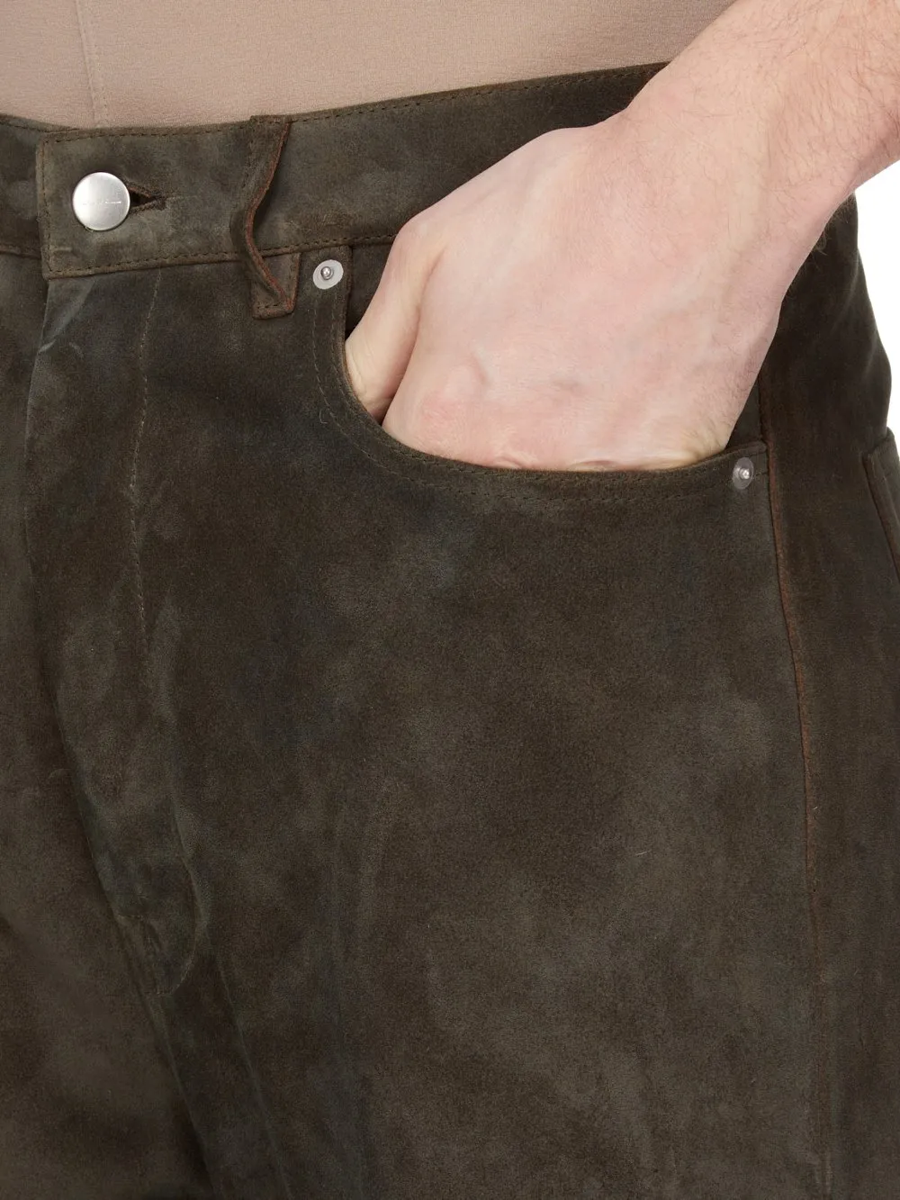 Rick Owens Concordians Runway Bolans In Indigo Suede