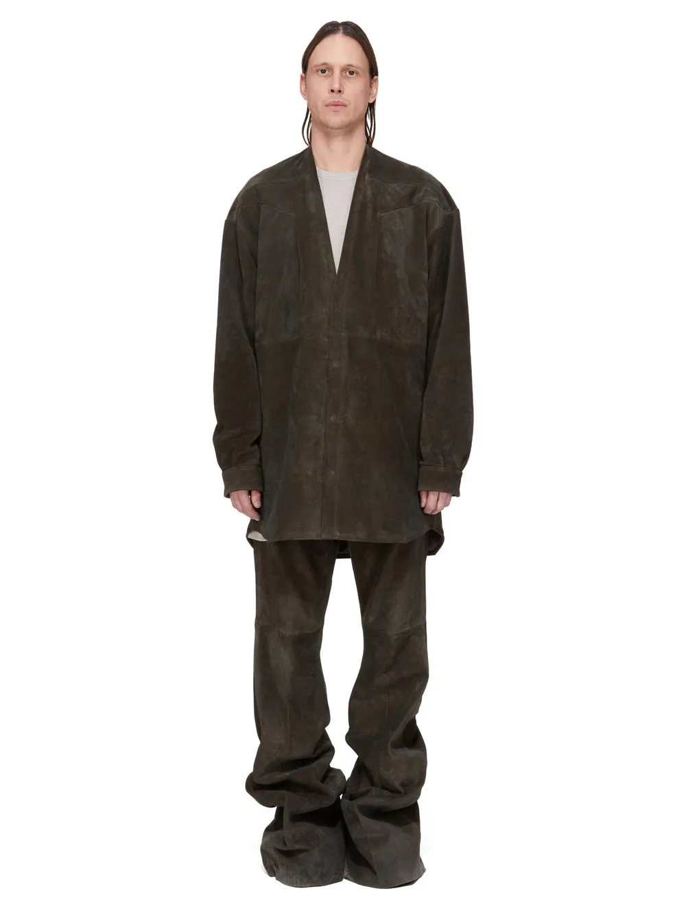 Rick Owens Concordians Runway Bolans In Indigo Suede