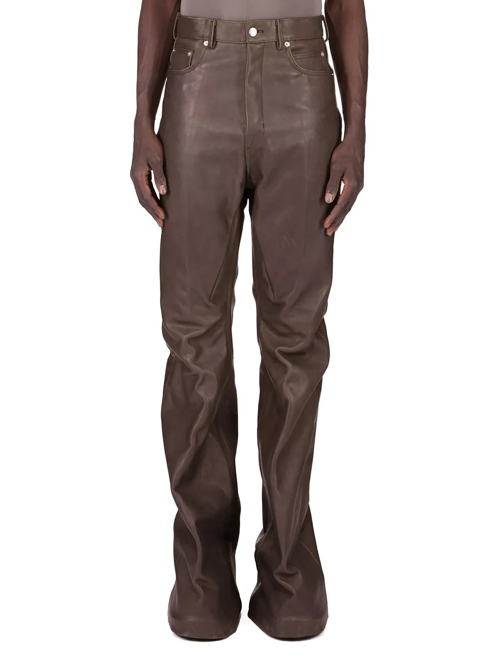 Rick Owens Concordians Runway Bolans In Drkdust Washed Calf Leather