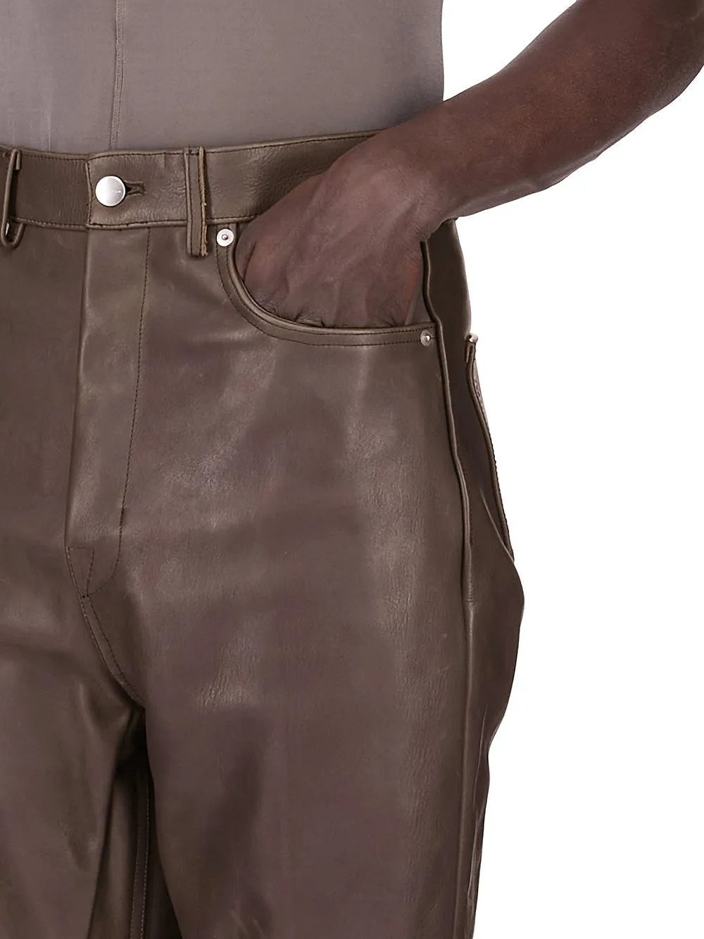 Rick Owens Concordians Runway Bolans In Drkdust Washed Calf Leather