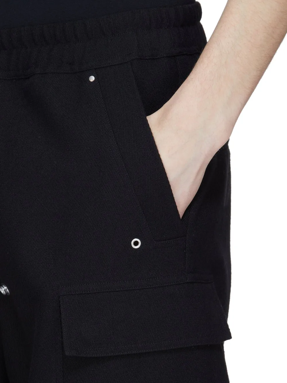 Rick Owens Concordians Runway Cargobelas In Black Wool Drill