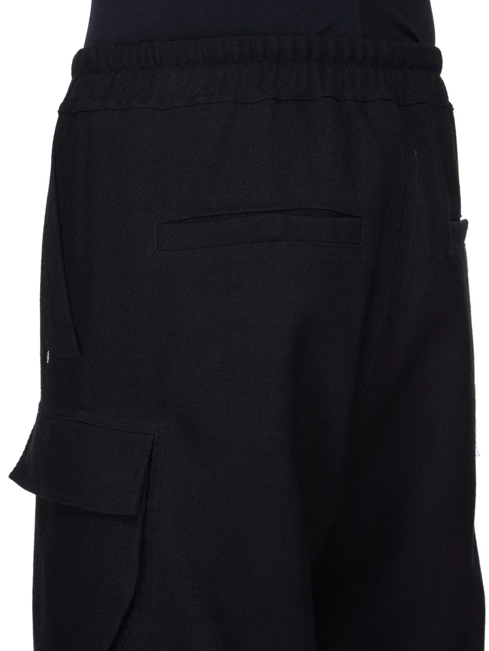 Rick Owens Concordians Runway Cargobelas In Black Wool Drill