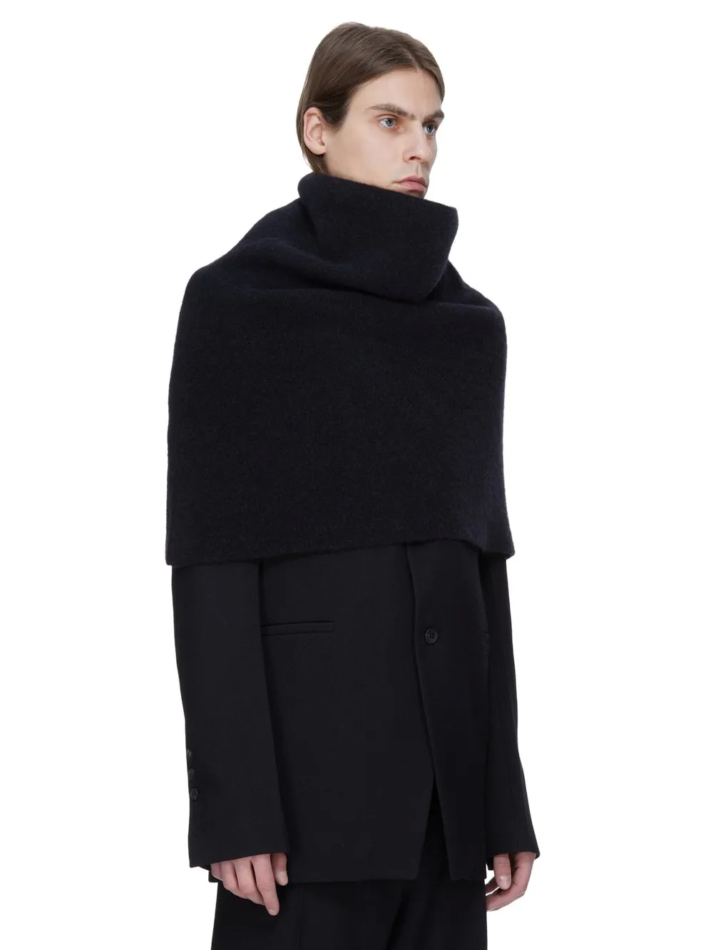 Rick Owens Concordians Runway Cowl In Black Alpaca Knit