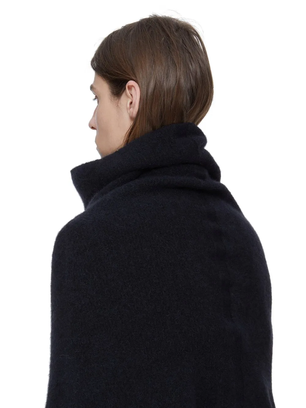 Rick Owens Concordians Runway Cowl In Black Alpaca Knit
