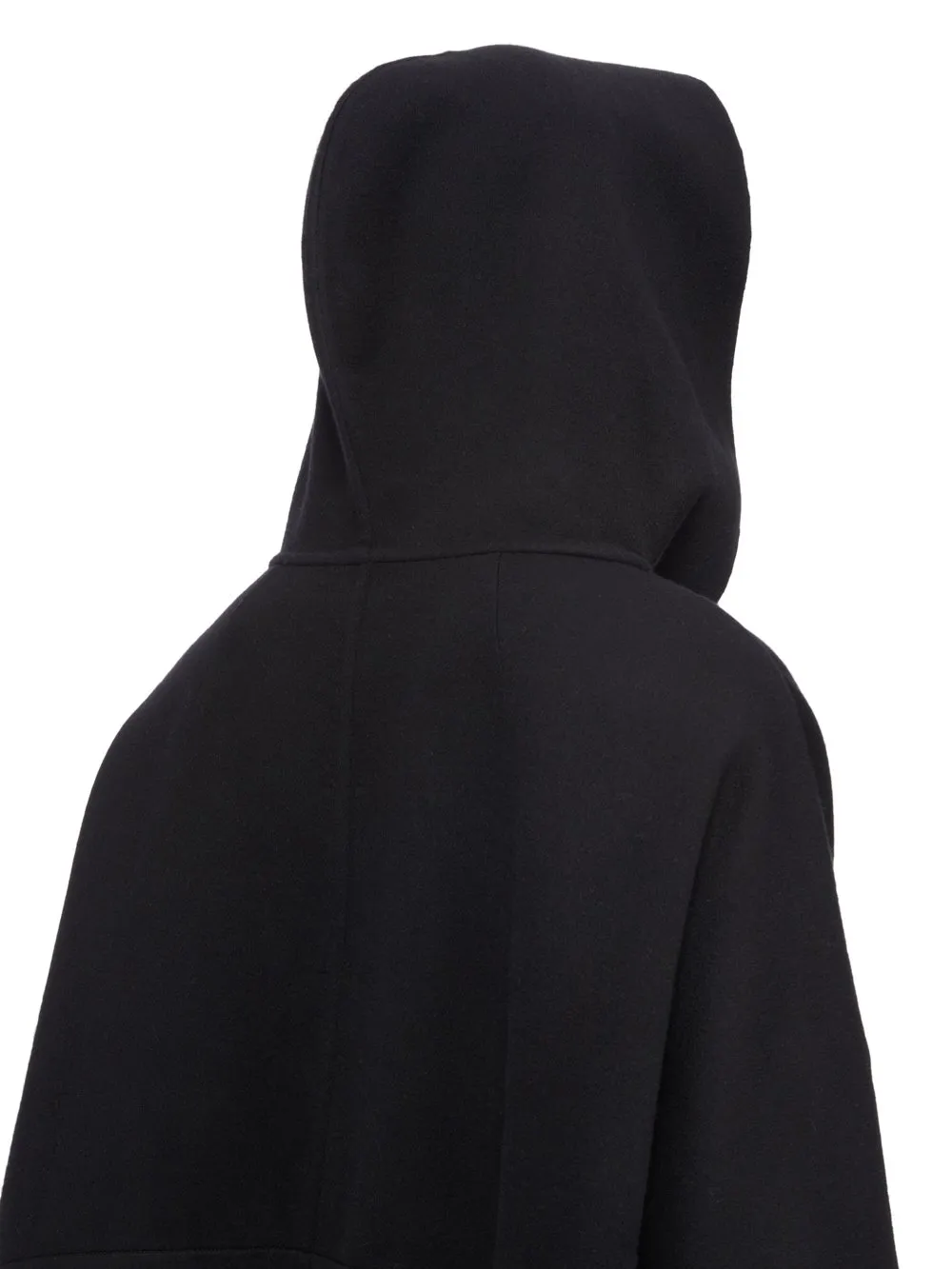 Rick Owens Concordians Runway Hooded Tunic In Black Vicuna