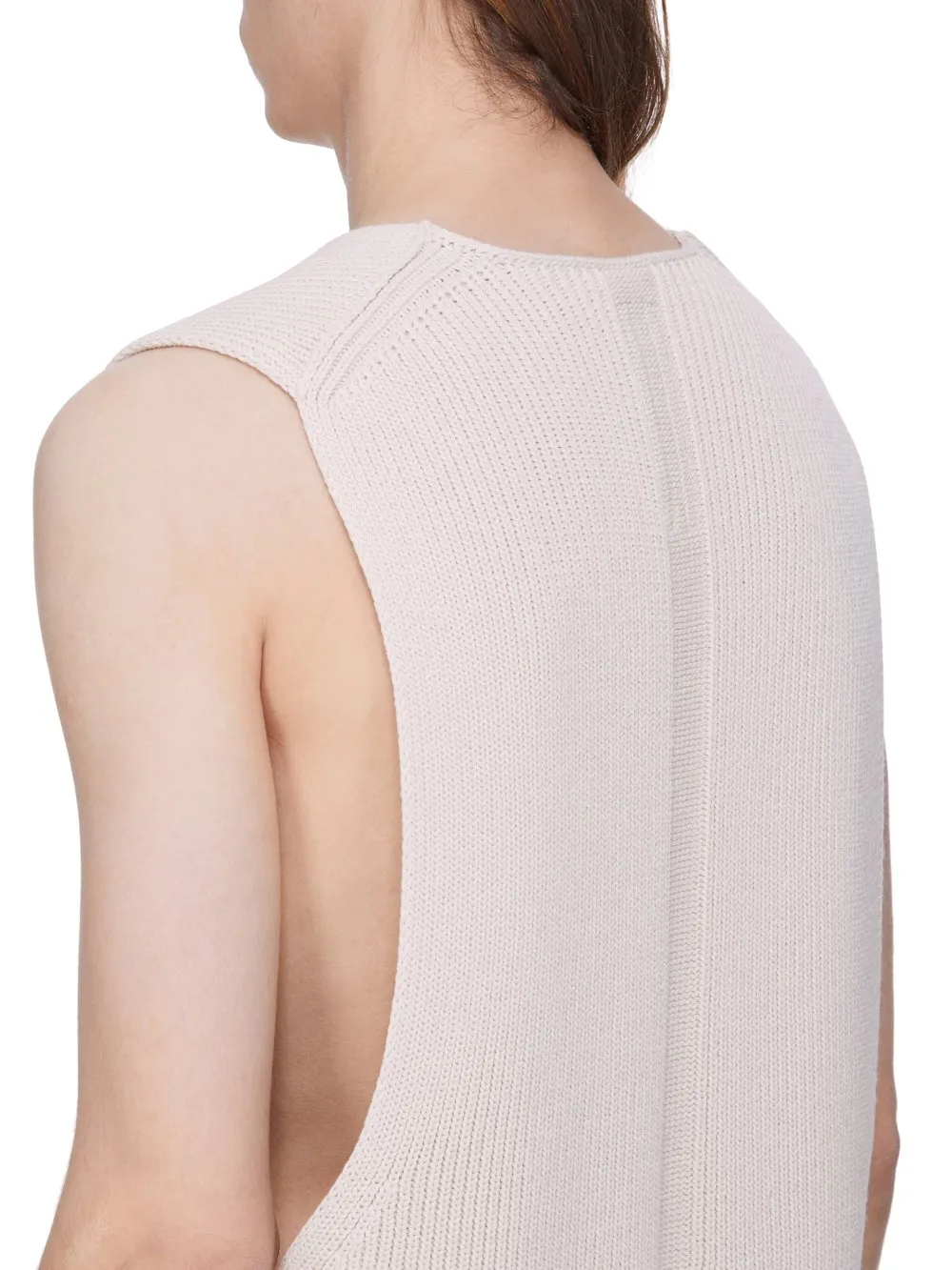 Rick Owens Concordians Runway V Tank In Natural Wool